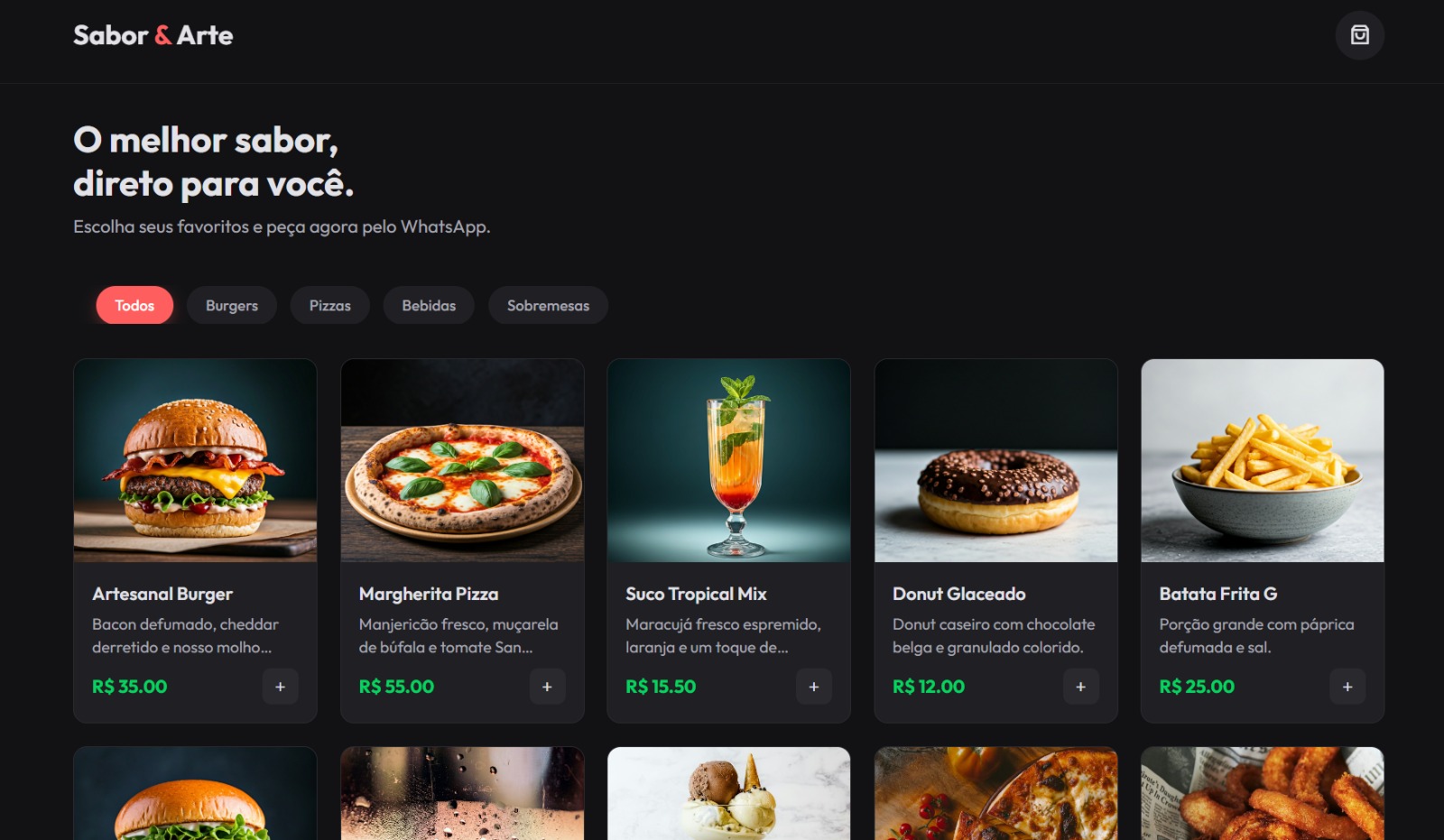 Landing Page Cardapio Digital